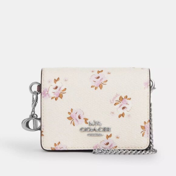 Coach Boxed Mini Wallet On A Chain With Floral Print - Picture 6 of 6